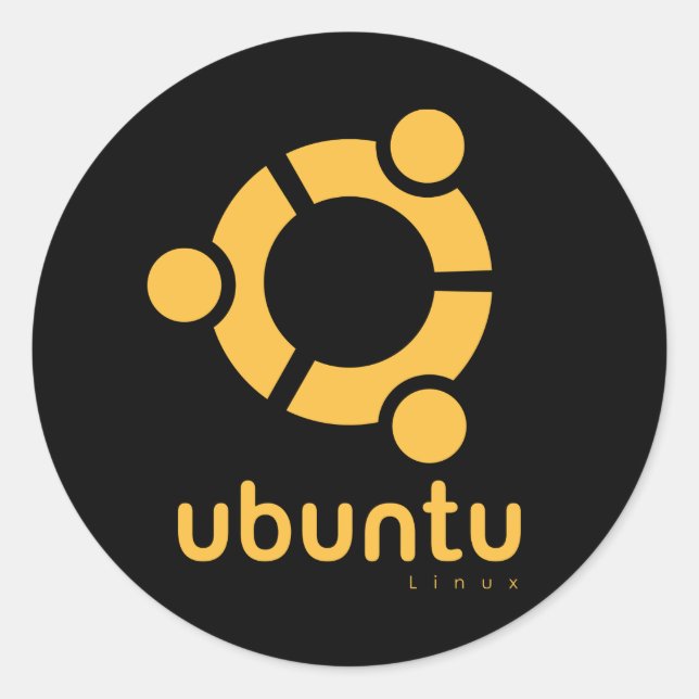 Adesivo Redondo Fonte aberta do Ubuntu Linux (Frente)