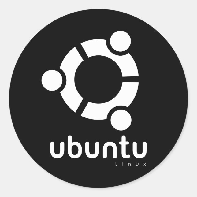 Adesivo Redondo Fonte aberta do Ubuntu Linux (Frente)