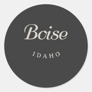Adesivo Redondo Fonte Branca de Boise Idaho