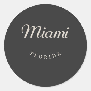 Adesivo Redondo Fonte Branca de Miami Florida