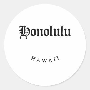 Adesivo Redondo Fonte Preta Honolulu Hawaii