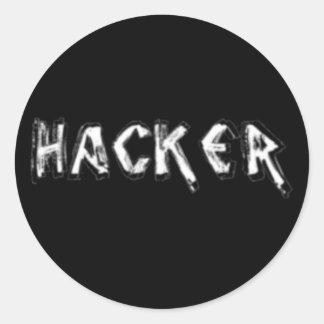Adesivo Redondo Fonte Rígida de Deluxe Hacker