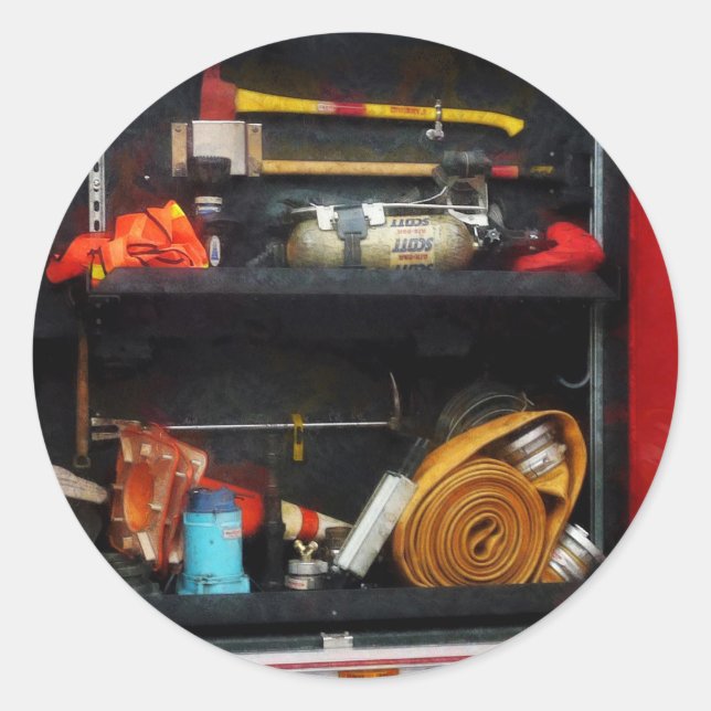 Adesivo Redondo Fontes de combate a incêndios (Frente)