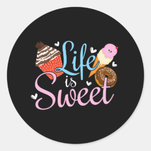 Adesivo Redondo Foodie Life é uma doce citação de Baking - Arte Cu