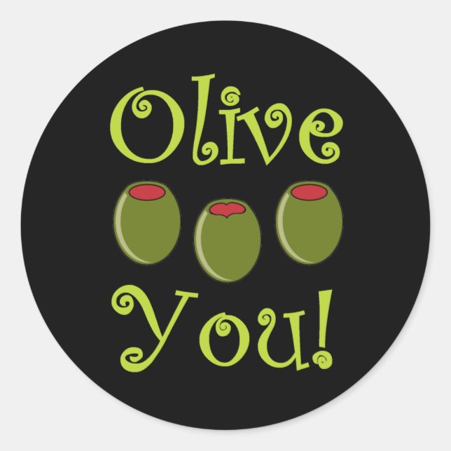 Adesivo Redondo Foodie Olive You (Frente)
