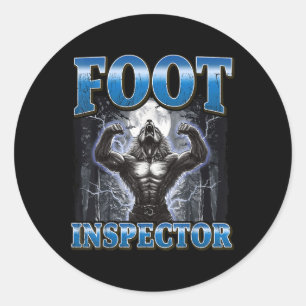 Adesivo Redondo Foot Inspetor Funny Werewolf Meme