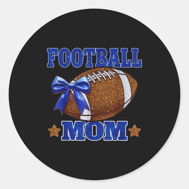 Adesivo Redondo Footbal Mom Football Mama Game Day Football Season (Frente)