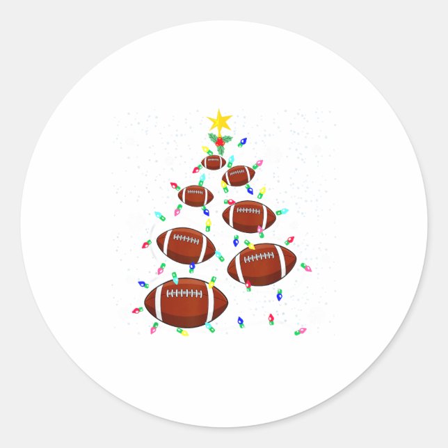 Adesivo Redondo Football Christmas Tree Light Xmas Football Boys G (Frente)