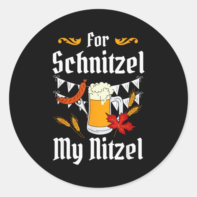 Adesivo Redondo For Schnitzel My Nitzel Festival Beer German  (Frente)