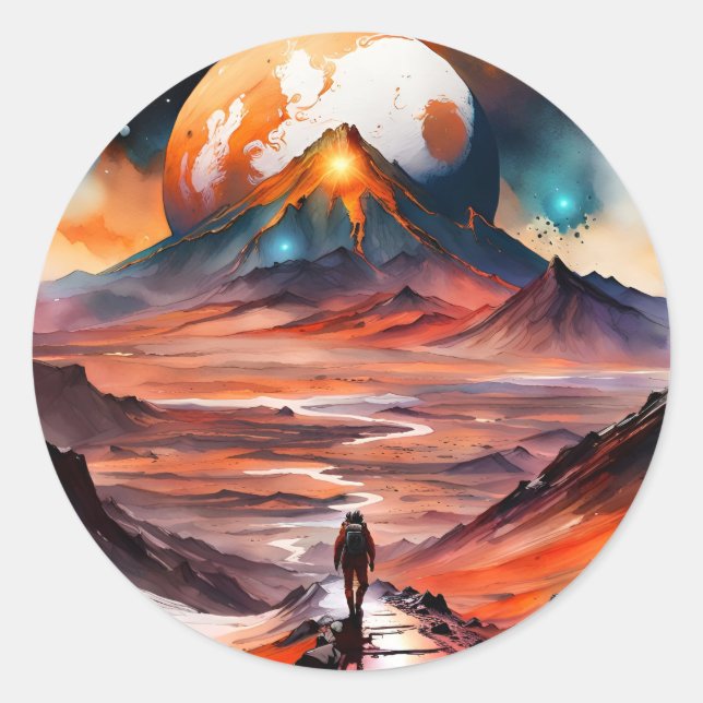 Adesivo Redondo Fora deste mundo - O caminho à frente (Frente)