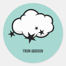 Adesivo Redondo Fora deste Namorados de Nuvem Mundial