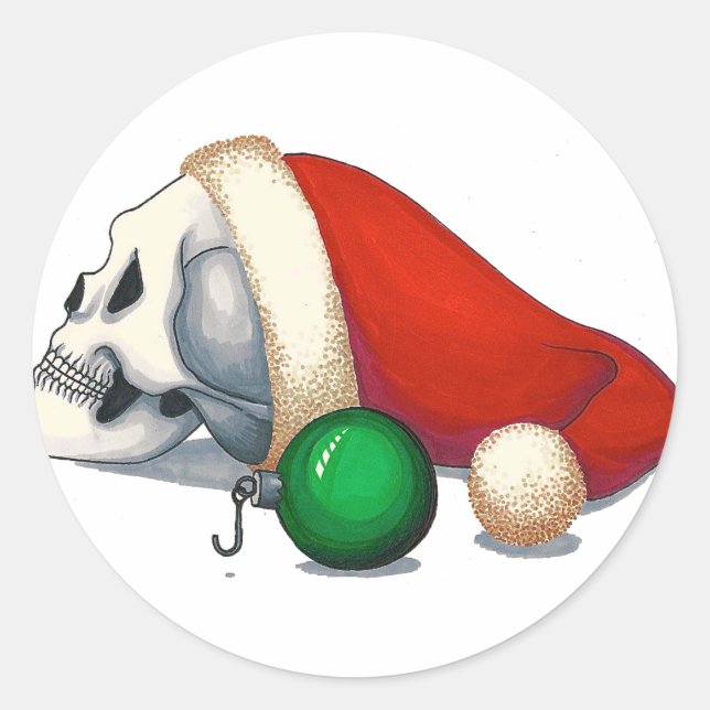 Adesivo Redondo Fora dos Cartões de natal do gancho (Frente)