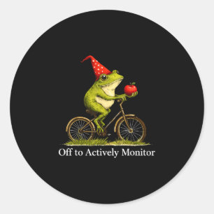 Adesivo Redondo Fora para monitorar ativamente professor de ciclis
