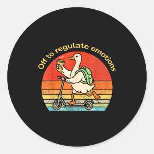 Adesivo Redondo Fora para regular emoções ganso engraçado saúde me