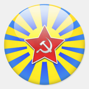 Adesivo Redondo Força aérea da bandeira de Russain