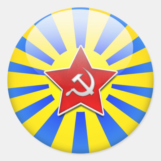 Adesivo Redondo Força Aérea Russain Flag (Frente)