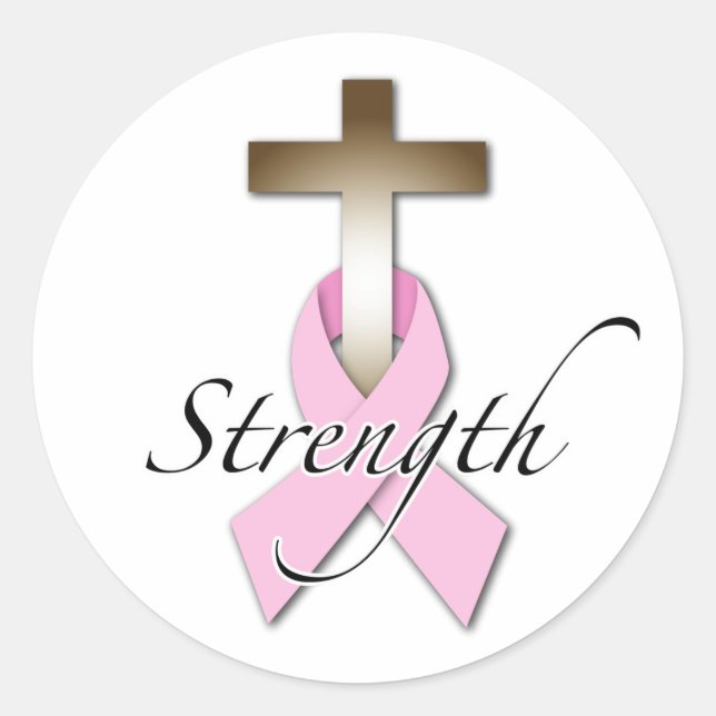 Adesivo Redondo força de consciência do Cancer (Frente)