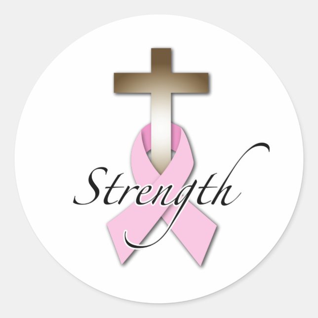 Adesivo Redondo força de consciência do Cancer (Frente)