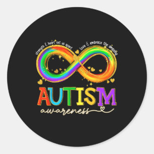 Adesivo Redondo Força De Sensibilização Autismo E Coração Nos Sepa
