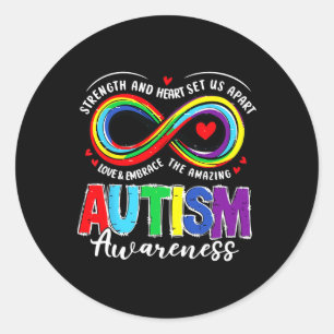 Adesivo Redondo Força De Sensibilização Autismo E Coração Nos Sepa