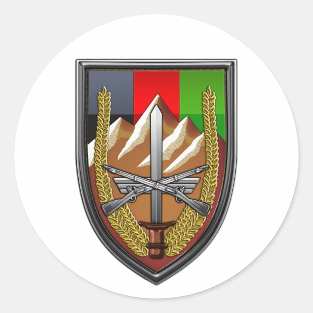Adesivo Redondo Forças dos Estados Unidos no Afeganistão (Frente)