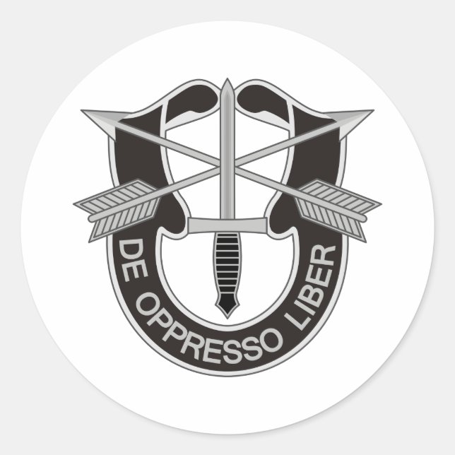 Adesivo Redondo Forças Especiais SF De Oppresso Liber (Frente)