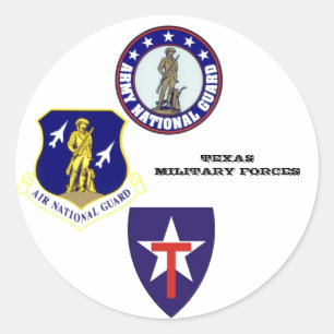Adesivo Redondo Forças militares de Texas