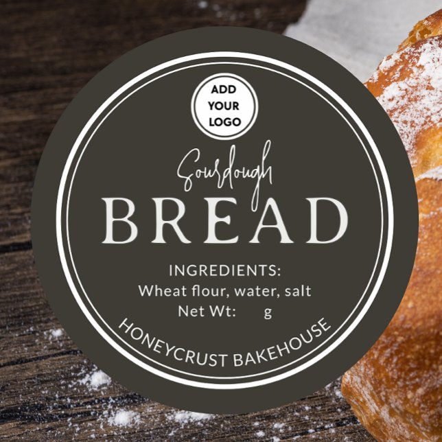 Adesivo Redondo Forest Brown Bakery Sourdough Bread Logo Sticker (Criador carregado)