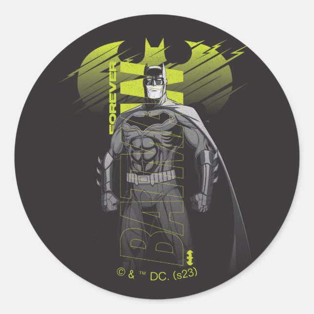 Adesivo Redondo Forever Batman Ligar Caractere Arte (Frente)