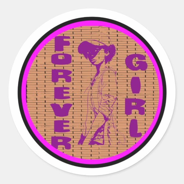 Adesivo Redondo Forever Girl (Frente)