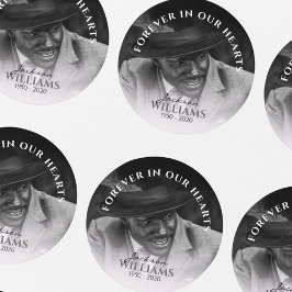 Adesivo Redondo Forever In Our Hearts | Photo Memorial Funeral