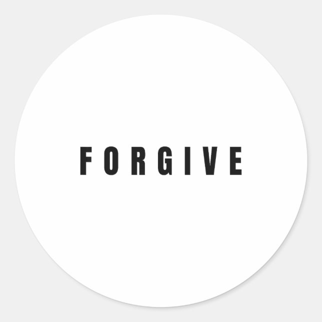 Adesivo Redondo Forgive - Jesus Christ Sritual Quote Christianity  (Frente)