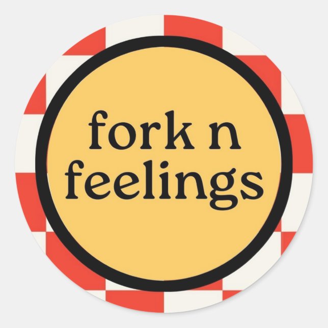 Adesivo Redondo Fork n Feelings Logo Sticker (Frente)