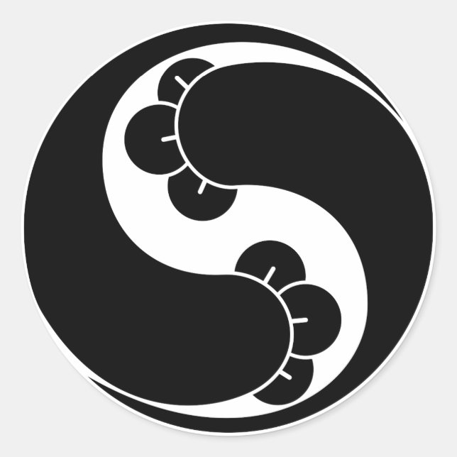 Adesivo Redondo Forma alterada duas espirais de cravo (Frente)