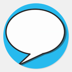 Adesivo Redondo forma de elipse-seta-bolha de fala