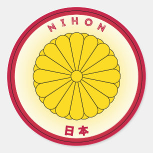 Adesivo Redondo Forma do Círculo Emblema Imperial Seal do Japão