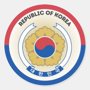 Adesivo Redondo Forma do Círculo Emblema Nacional da Coreia do Sul