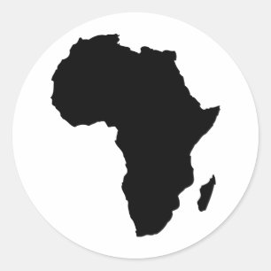 Adesivo Redondo forma preta de África