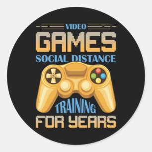 Adesivo Redondo Formação A Distância Social Durante Anos Jogo Ví