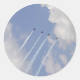 Adesivo Redondo Formação de Jato Militar de Aeronaves