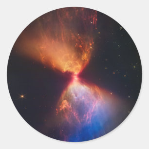 Adesivo Redondo Formação de protoestrela de ampulheta JWST