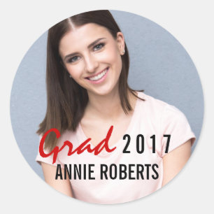 Adesivo Redondo Formando 2017, fotografia de graduação moderna man