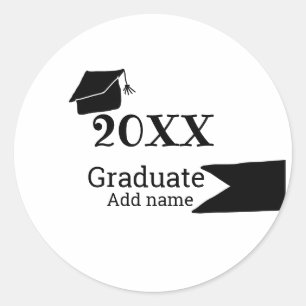 Adesivo Redondo Formando 20XX graduação que é simples e moderno