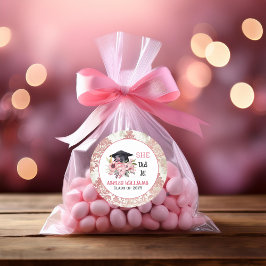 Adesivo Redondo Formando Boné e Florais Rosa Ela Fez