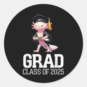 Adesivo Redondo Formando Cl De Graduação Funny Axolotl 2025 Gradua