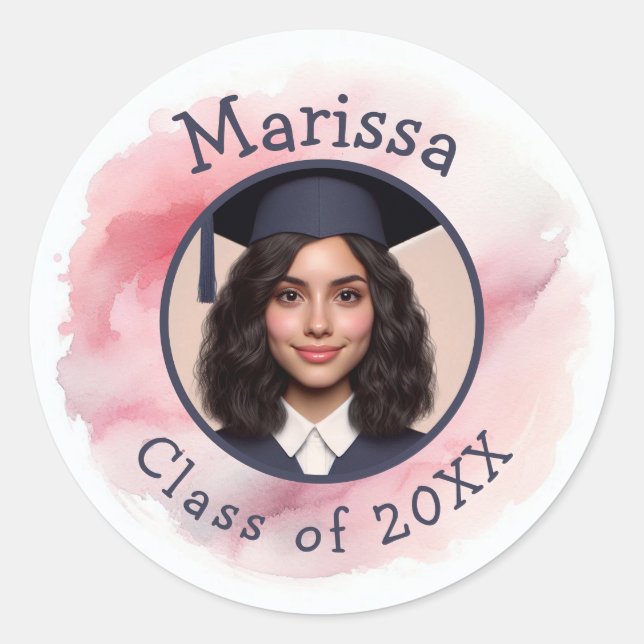 Adesivo Redondo Formando Classe de Fotografia Ano Personalizado e  (Frente)