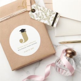 Adesivo Redondo Formando Clássico Simples Monograma Boné de format