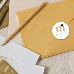 Adesivo Redondo Formando Clássico Simples Monograma Boné de format