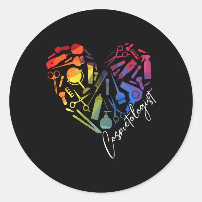 Adesivo Redondo Formando de Cosmetologia Aprenda Cosmetólogo (Frente)