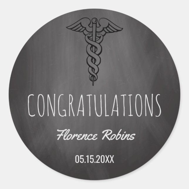 Adesivo Redondo Formando de Enfermagem na Escola | Graduação Caduc (Frente)